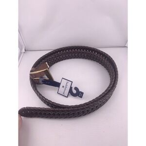 New Saddlebred Mens Sz XL (42-44) Leather Trim Belt Woven Braided Classic